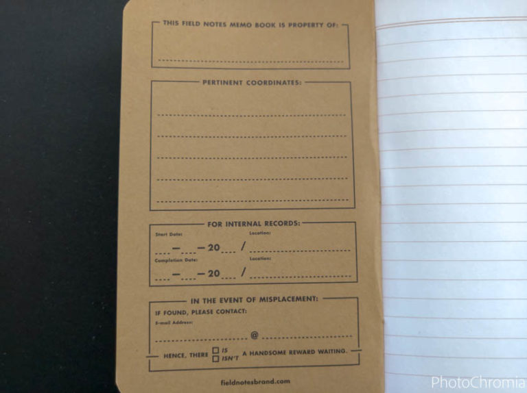 ハイタイドでフィールドノート(FIELD NOTES)を購入したのでレビュー PHOTOCHROMIA